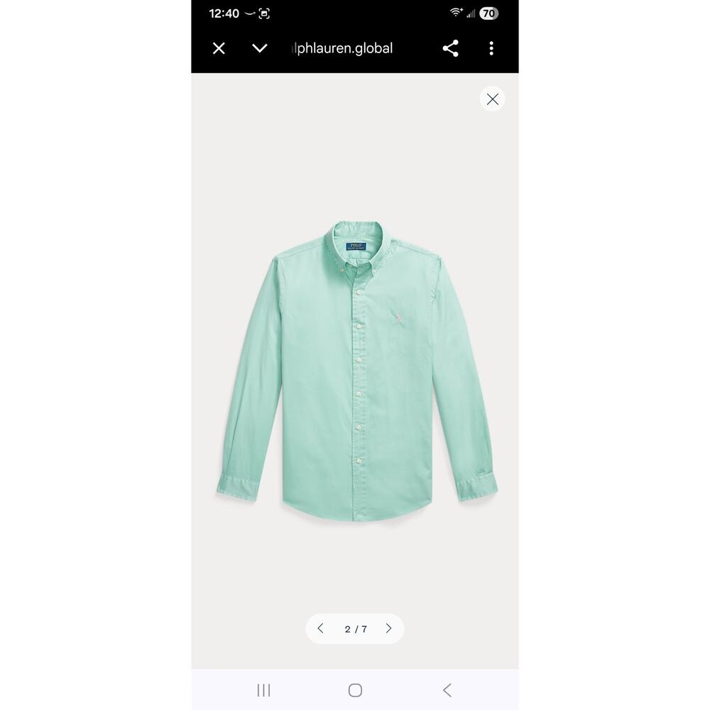 Custom Fit Featherweight Twill Shirt Polo Ralph Lauren Medium
